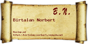 Birtalan Norbert névjegykártya